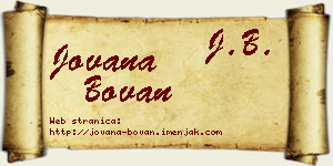Jovana Bovan vizit kartica